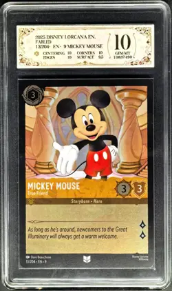 2025 Disney Lorcana EN. Mickey Mouse 13/204 PCG 10 (SAME AS PSA 10) - Image 1