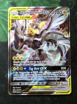 2019 Pokemon Sun & Moon Black Star Promo Pikachu & Zekrom GX SM168 full art card - Image 1