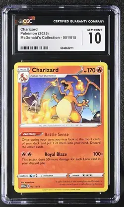 🔥🔥 CGC 10 Charizard 001/015 McDonald's Collection 2025 Pokemon Card - Image 1