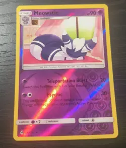 Pokemon Ultra Prism Meowstic Reverse Holo Rare Card 45/131 LP - Image 1