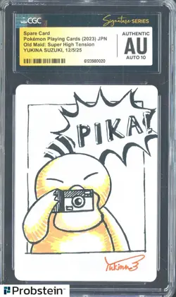 Yukina Suzuki Signed Sketched 2023 Pokemon Old Maid Spare Card JPN CGC AUTO 10 - Image 1