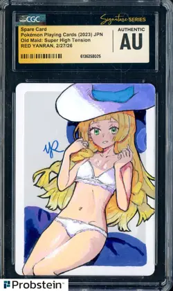 Red Yanran Signed Sketched 2023 Pokemon JPN Old Maid Spare Card CGC AUTO AUTH - Image 1