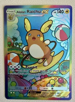 Alolan Raichu EX Full Art 2 Star Holo Custom Handmade Fan Art Card - Image 1