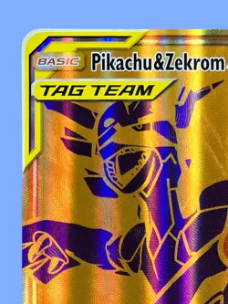Pikachu & Zekrom GX SM248 Gold Tag Team Black Star Jumbo Promo Card Near-Mint☆ - Image 3