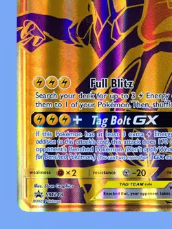 Pikachu & Zekrom GX SM248 Gold Tag Team Black Star Jumbo Promo Card Near-Mint☆ - Image 5