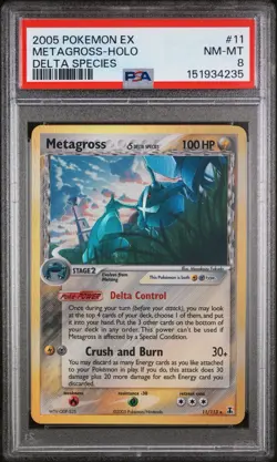 Pokemon Card Metagross 11/113 Holo Foil Delta Species PSA 8 NM-MT - Image 1
