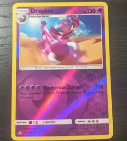 Pokemon Ultra Prism Drapion Reverse Holo Rare Card 55/156 LP - Image 1