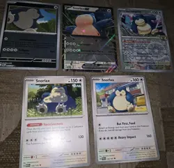 5 Snorlax Pokemon Cards. 2 Reverse Holos And Snorlax Ex 076/131 NM - Image 1