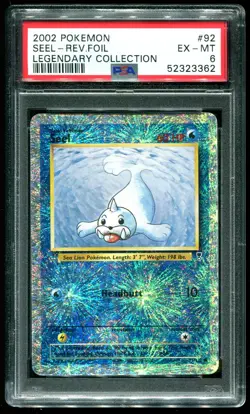 PSA 6 Seel Reverse Holo Legendary Collection 2002 Pokemon Card #92 - Image 1