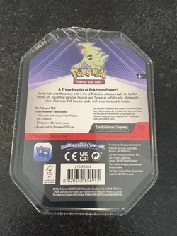 Pokemon TCG Tyranitar Metal Tin Box with 3 Foil cards 3 Boosters & Online Code - Image 2
