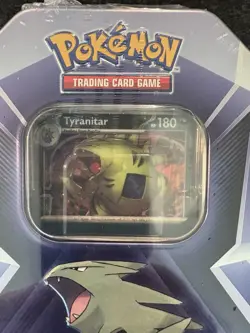 Pokemon TCG Tyranitar Metal Tin Box with 3 Foil cards 3 Boosters & Online Code - Image 3