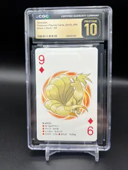 2012 Pokemon Ninetales 9 of Diamonds Black 2 Poker Playing Card CGC Pristine 10 - Image 1