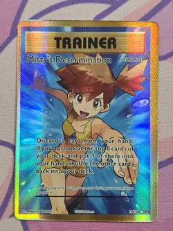 POKEMON CARD - TRAINER - MISTY'S DETERMINATION - 108/108 - 2016 - HOLO FOIL MINT - Image 1