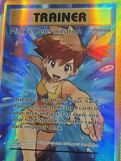 POKEMON CARD - TRAINER - MISTY'S DETERMINATION - 108/108 - 2016 - HOLO FOIL MINT - Image 2