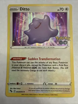 Pokemon Go Ditto Holo Rare Card 053/078 - Image 1