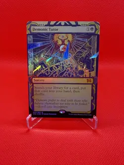 Demonic Tutor - Foil Handmade Playtesting Card - Image 1