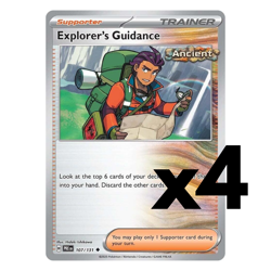 4x Explorer's Guidance 107/131 SV: Prismatic Evolutions (PRE) Pokemon Playset x4 - Image 1