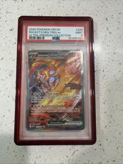 Team Rocket's Moltres ex UPC Stamped Promo 229/182 Pokemon Destined Rivals PSA 9 - Image 1