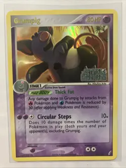 2006 POKEMON EX CRYSTAL GUARDIANS⭐⭐ GRUMPIG REVERSE HOLO STAMPED #20/100 - Image 3