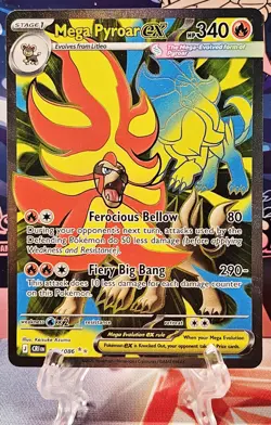 Mega Pyroar ex 099/086 Me04: Chaos Rising Holo Pokemon TCG - Image 1