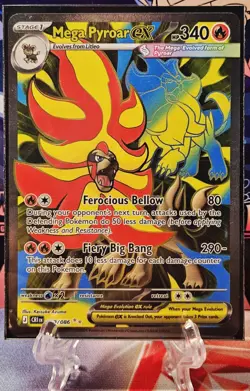 Mega Pyroar ex 099/086 Me04: Chaos Rising Holo Pokemon TCG - Image 3