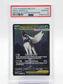 MEGA ABSOL EX 2025 POKEMON MEGA EVOLUTION #180 SPEC ILLUS RARE PSA 10 Q5698 - Image 1