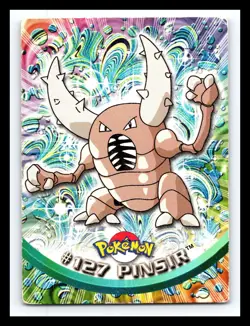 💥 PINSIR 1999 Topps Pokemon TV Non Holo Animation 1st Series Blue Logo # 127 - Image 1