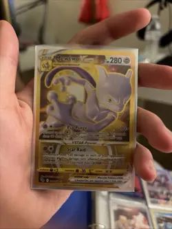 Pokemon Mewtwo VSTAR 086/078 Pokemon GO Gold Secret Rare Full Art Holo - Image 1
