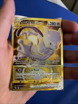 Pokemon Mewtwo VSTAR 086/078 Pokemon GO Gold Secret Rare Full Art Holo - Image 3