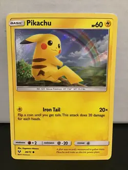 Pikachu 28/73 Pokemon Shining Legends Common Holo - Image 1
