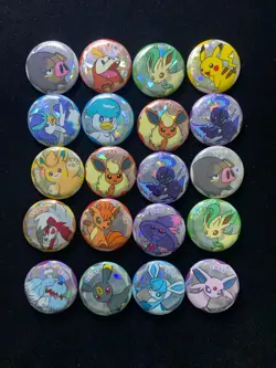 2025 Pokemon TCG S.Chinese Gem Pack Badge Fuecoco Pikachu Lot*20 YE60 - Image 1