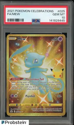 2021 Pokemon Celebrations #025 FA Mew PSA 10 GEM MINT - Image 1