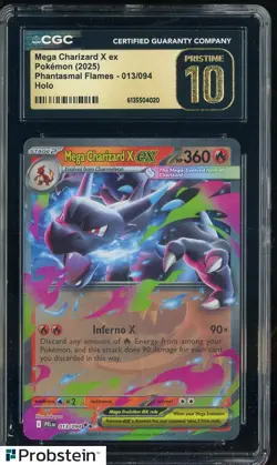 2025 Pokemon Phantasmal Flames #013 Mega Charizard ex CGC 10 PRISTINE - Image 1