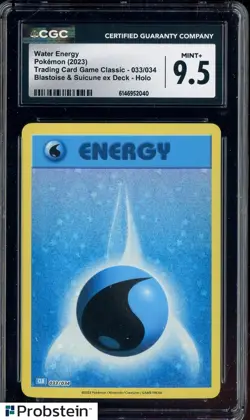 2023 Pokemon Japanese Blastoise & Suicune ex Deck Water Energy Holo CGC 9.5 - Image 1