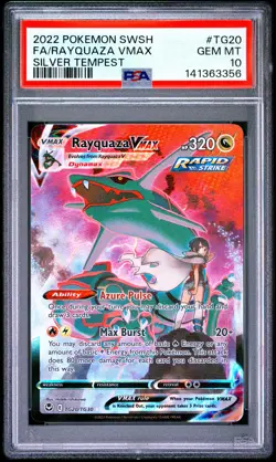2022 POKEMON SWORD & SHIELD SILVER TEMPEST #TG20 FA/RAYQUAZA VMAX PSA 10 - Image 1
