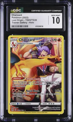Charizard 2022 Pokemon Lost Origin #TG03/TG30 Trainer Gallery Holo CGC 10 - Image 1
