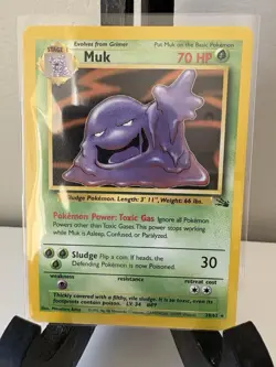 Muk 28/62 Rare Fossil Pokemon Unlimited Non Holo 1999 Nintendo VTG - Image 1