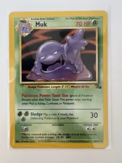 Muk 28/62 Rare Fossil Pokemon Unlimited Non Holo 1999 Nintendo VTG - Image 2