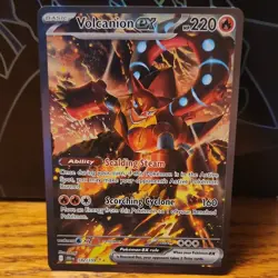 Pokemon TCG Volcanion ex 182/159 SV09 Journey Together SAR Holo HP220 Fire - Image 1