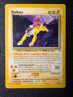 Raikou (22) Rare Neo Revelation 22/64 MP Pokemon TCG - Image 1