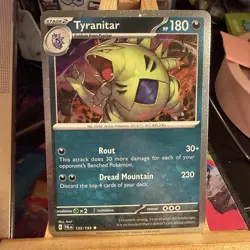 Tyranitar 135/193 HOLO BLEED Paldea Evolved Cosmos Holo Rare Pokemon TCG MINT - Image 1