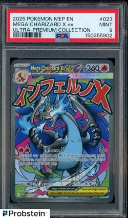 2025 Pokemon MEP EN Ultra Premium Collection #023 Mega Charizard X ex PSA 9 - Image 1