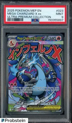2025 Pokemon MEP EN Ultra Premium Collection #023 Mega Charizard X ex PSA 9 - Image 1