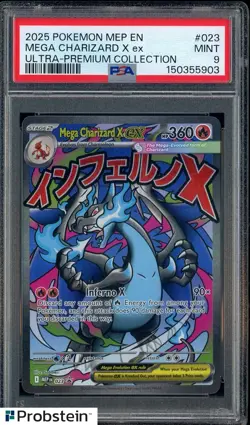 2025 Pokemon MEP EN Ultra Premium Collection #023 Mega Charizard X ex PSA 9 - Image 1