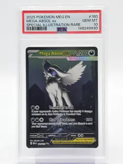 MEGA ABSOL EX 2025 POKEMON MEGA EVOLUTION #180 SPECIAL ILLUS RARE PSA 10 Q5698 - Image 1