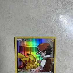 Pokemon Pikachu Secret Rare Full Art Holo Sm-Cosmic Eclipse 241/236 HP 70 - Image 3