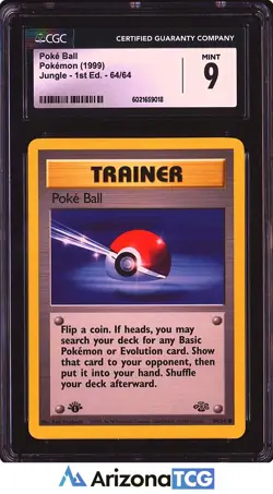 Pokemon 1999 Poke Ball 64/64 Jungle First Edition. CGC 9 - Image 1