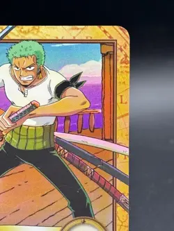 Zoro C492 Holo Carddass Hyper Battle Bandai Japanese One Piece Moderately Played - Image 3