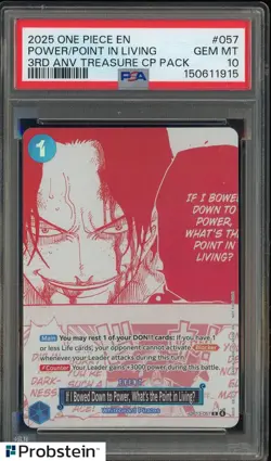 2025 One Piece 3rd Anniversary Treasure CP Pack #57 Power/Point in Living PSA 10 - Image 1