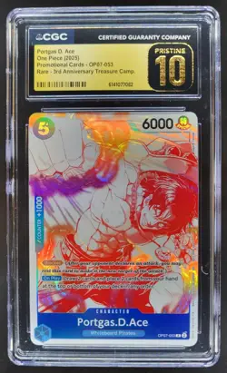 2025 ONE PIECE PORTGAS D. ACE RARE PROMO OP07-053 CGC 10 PRISTINE U PT - Image 1